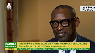 INTERVIEW DE ABDOULAYE DIOP MINISTRE MALIEN DES AFFAIRES ÉTRANGÈRES [upl. by Siocnarf]