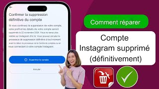 Suppression de compte Instagram  Comment supprimer définitivement un compte Instagram [upl. by Nuhsal]