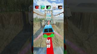 NOOB vs PRO vs HACKER vs HEROBRINE Car Jump Challenge 29 😂 🚗 shorts beamngdrive [upl. by Farrison]