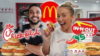 ONLY Eating AMERICAN FAST FOOD For 24 HOURS FOOD CHALLENGE [upl. by Zingale]