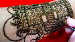 New Box pattern henna design mehandi designमेहंदी ll new pattern  negative space beautiful design [upl. by Yeblehs691]