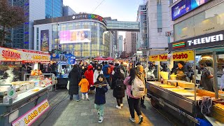 4K Seoul Walk Myeongdong Shopping amp Street Foods Area  Most Popular and Busiest Street City Sounds [upl. by Huai360]