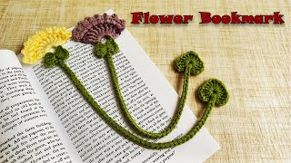 crochet bookmark flower  flower bookmark crochet tutorial [upl. by Ronyar]