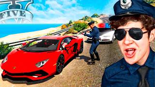 ROBANDO SUPER AUTOS como POLICÍA FALSO en GTA 5 🚘👮‍♂️ Mods [upl. by Atazroglam]