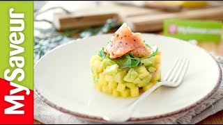 Tartare de saumon mangue avocat la bonne cuisine des blogs [upl. by Trebled350]