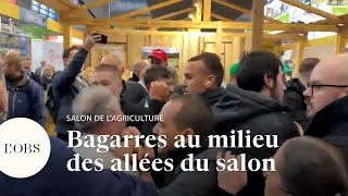 Salon de lAgriculture  de violents heurts entre les agriculteurs en colère et le service dordre [upl. by O'Mahony]