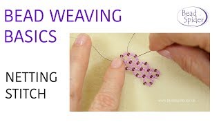 Bead Weaving Basics Netting Stitch [upl. by Coward]