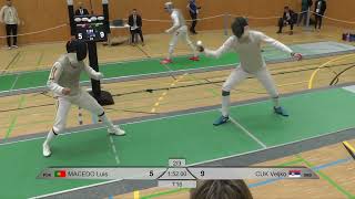 european qualification Paris 2024 Mens Foil T16 Macedo POR vs CUK SRB [upl. by Udele709]