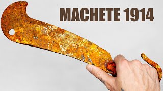 110 Years Old Rusty Machete Billhook Restoration [upl. by Ilellan]