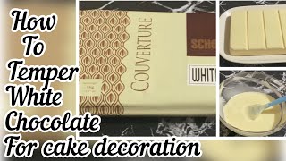 COUVERTURE CHOCOLATE HOW TO MELT WHITE CHOCOLATE tempering chocolate decoration couverturemelt [upl. by Iives]