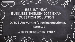 BBS 1st year  Business english  2079 Question no 3 solution grammar bbs bbs1styear [upl. by Meece]