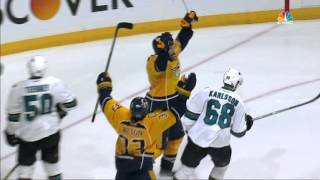 Gotta See It Fisher gives Predators win in tripleovertime against Sharks [upl. by Vernor]