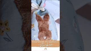 Einfache Hasenbeutel sticken 🧵🐰 stickmaschine ostern diy [upl. by Fanchet]