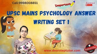 UPSC Mains Psychology Answer Writing Set 1 Sample Answer amp Improvement Areas psychologyoptional [upl. by Madigan]