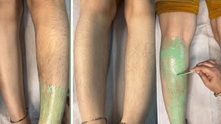 Leg waxing on sensitive skin How to do leg waxing waxing hairremoval waxingexpert skincare wax [upl. by Marilou]