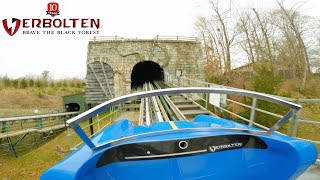 Front Row Verbolten POV  Busch Gardens Williamsburg Launch Coaster [upl. by Nesyt]