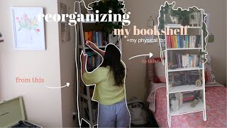 reorganizing my bookshelf  my physical tbr 📚 [upl. by Graves]