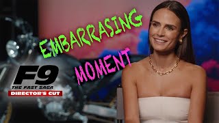 Interview Jordana Brewster Reveals Most Embarrassing Moment on F9 Set [upl. by Harraf342]