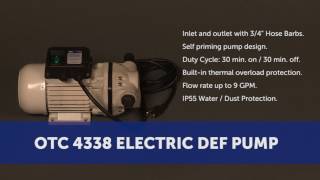 OTC 4338 Electric DEF Pump and 4335 Auto Shut Off Nozzle [upl. by Aneleh798]