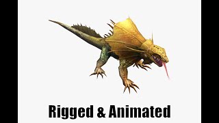 3D frill necked lizard animations [upl. by Allebasi]