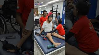 Recovery of quadriplegic patient at Walk n Run physiotherapy quadriplegic rehab fitness [upl. by Ecnesse]