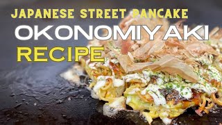 Easy recipe to make Okonomiyakiosaka style Japanese of recipes in Okonomiyaki savoury pancakes [upl. by Ayahsal437]