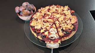 Zwetschgen Kuchen Pflaumen Kuchen einfacher Rührteig mit frischem Obst Saisonal backen [upl. by Dilan684]