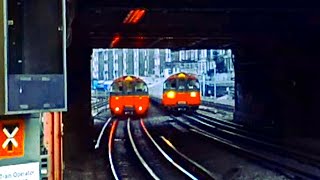 🚇 1973 TUBE STOCK CROSSING at BARONS COURT London Undergorund [upl. by Asim]