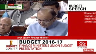 FULL SPEECH Finance Minister Arun Jaitleys Budget Speech  Union Budget 201617 [upl. by Niwrud742]