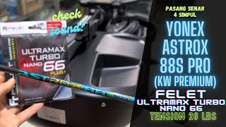 YONEX Astrox 88s Pro palsu amp FELET Ultramax Turbo Nano 66 Plus blue M26 C27 [upl. by Horton]