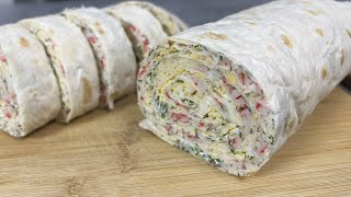 Беру лаваш крабовые палочки и готовлю невероятно вкусный рулет за копейки [upl. by Shanna]