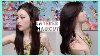 Step By Step Layered Haircut At Home [upl. by Clayberg]