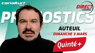 Pronostic Quinté et des courses PMU du Dimanche 3 mars 2024  En partenariat avec GenybetTurf [upl. by Alletnahs]