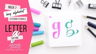 Incy Alphabet Lettering Tutorial  Day 1 Letter G  Amanda Arneill [upl. by Biondo]