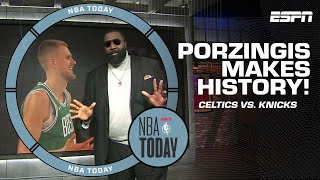 Kendrick Perkins breaks down Kristaps Porzingis historic night  NBA Today [upl. by Ahsit]