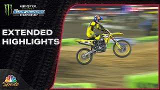 Supercross 2024 EXTENDED HIGHLIGHTS Round 13 in Foxborough  41324  Motorsports on NBC [upl. by Nonnairb]