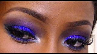 New Years Eve Party Look 1 Smokey Purple amp Blue Glitter [upl. by Anev369]