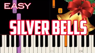 SILVER BELLS  LYRICS   CHRISTMAS SONG  EASY PIANO [upl. by Adialeda]