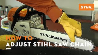 How To Adjust STIHL Saw Chain  STIHL Tutorial [upl. by Delila]