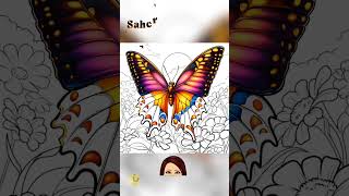 Butterfly colouring by Sahers Creations art coloring [upl. by Saltsman]