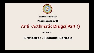 Pharmacology  III  Anti  Asthmatic Drugs Part1  AKTU Digital Education [upl. by Ahsenor263]