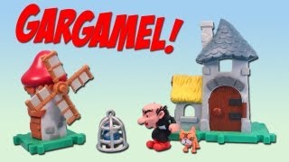 Smurfs Micro Village Gargamel Castle and Windmill Playset Review [upl. by Itnahsa]