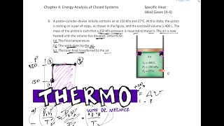 Thermodynamics  44 Ideal Gas Specific Heat example 4 [upl. by Perrin336]