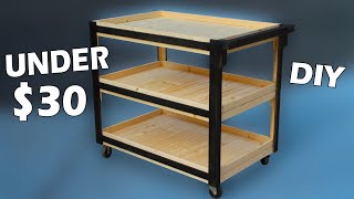 Building a Wooden Utility Cart for UNDER 30 [upl. by Suciram]