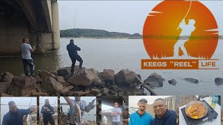 Fishing Durban Blue Lagoon salmon grunter bream perch amp New friends [upl. by Elo775]