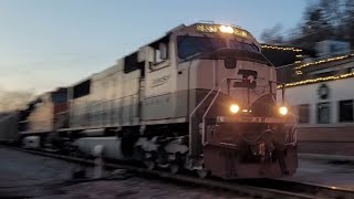 SD70MAC Leaders BNSF Railfanning at Parkville Missouri  12152023 [upl. by Aala]