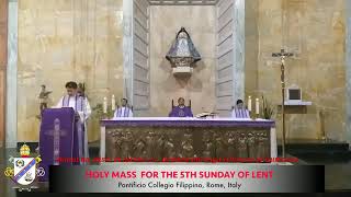 Mass for 5th Sunday of Lent in Tagalog March 29 2020 [upl. by Halullat159]