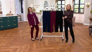 Susan Graver Liquid Knit PullOn SlimLeg Pants on QVC [upl. by Arihs]