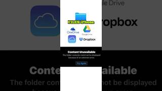 Content Unavailable The folder contents could not be displayed  FILES iPhone 📲 and iPad iphone [upl. by Adirf]