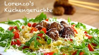 Spatzlan Spätzle mit Rucola Tomaten und Fleischbällchen [upl. by Lednahc]